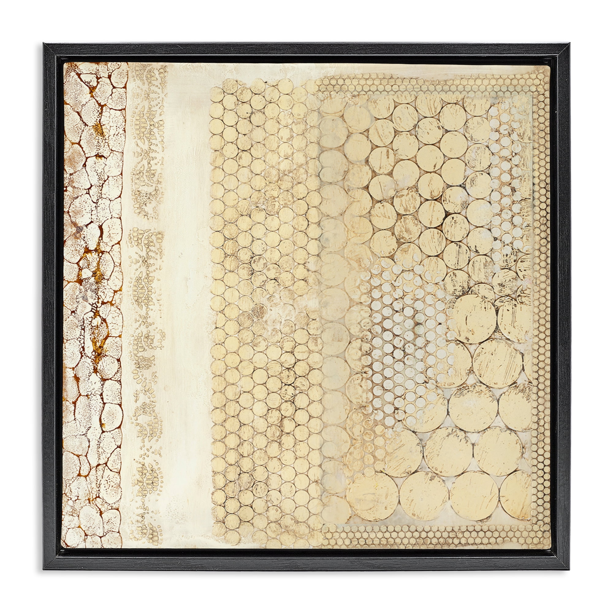 Stupell Industries Rustic Country Geometric Abstract Painting Black Floater Framed Canvas Art Print Wall Art, 18 x 18