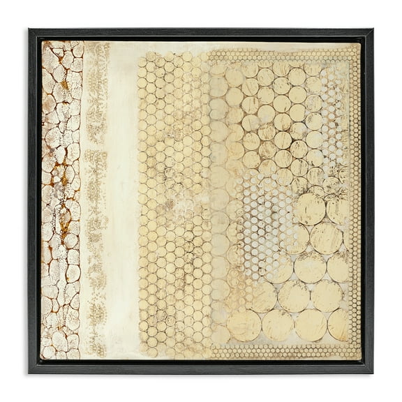 Stupell Industries Rustic Country Geometric Abstract Painting Black Floater Framed Canvas Art Print Wall Art, 18 x 18