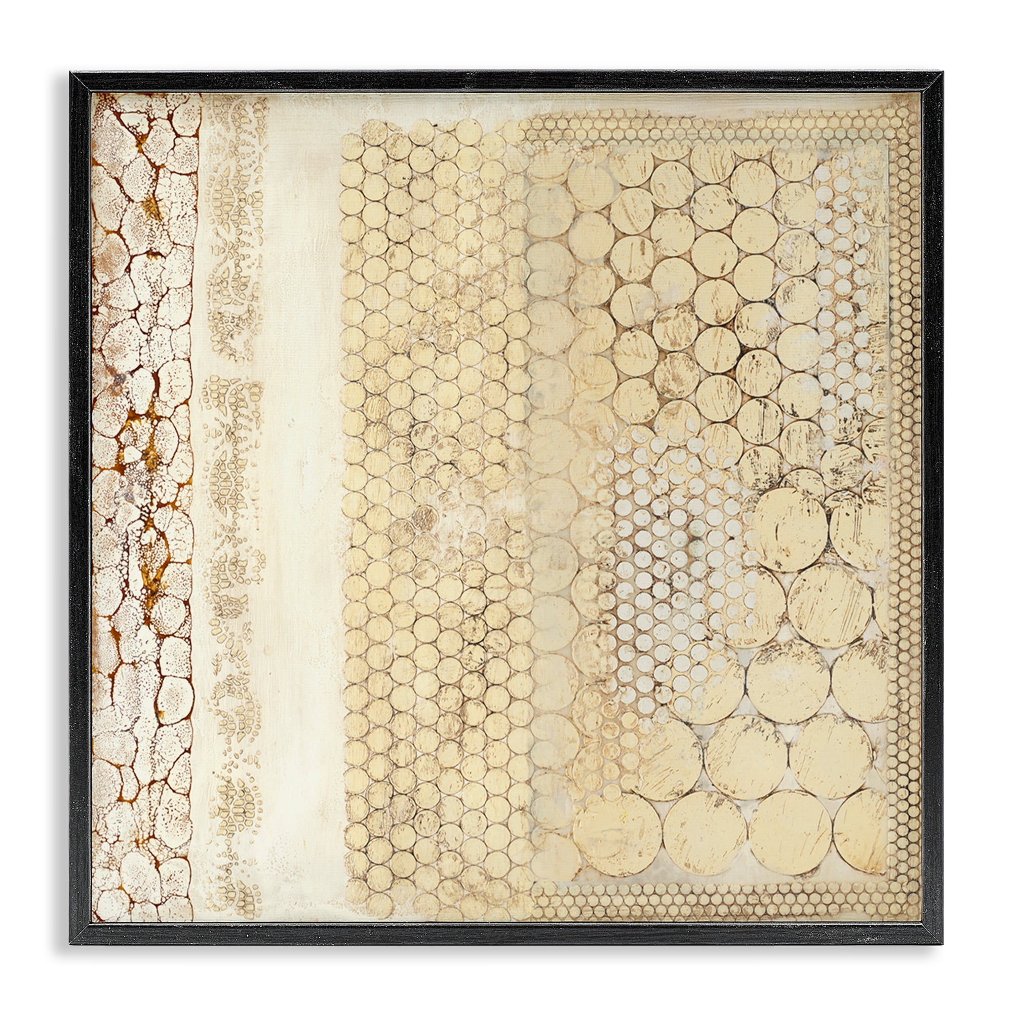 Stupell Industries Rustic Country Geometric Abstract Painting Black Framed Art Print Wall Art, 24 x 24