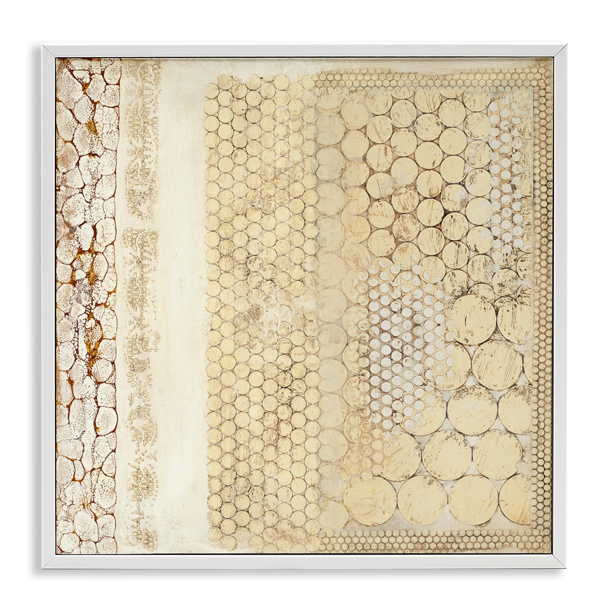 Stupell Industries Rustic Country Geometric Abstract Painting White Framed Art Print Wall Art, 24 x 24