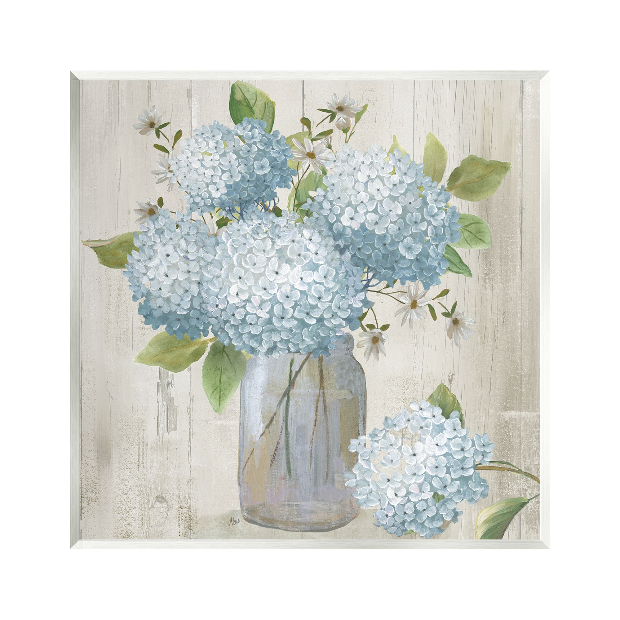 Stupell Industries Rustic Country Hydrangeas Botanical & Floral Painting Unframed Art Print Wall Art, 12 x 12