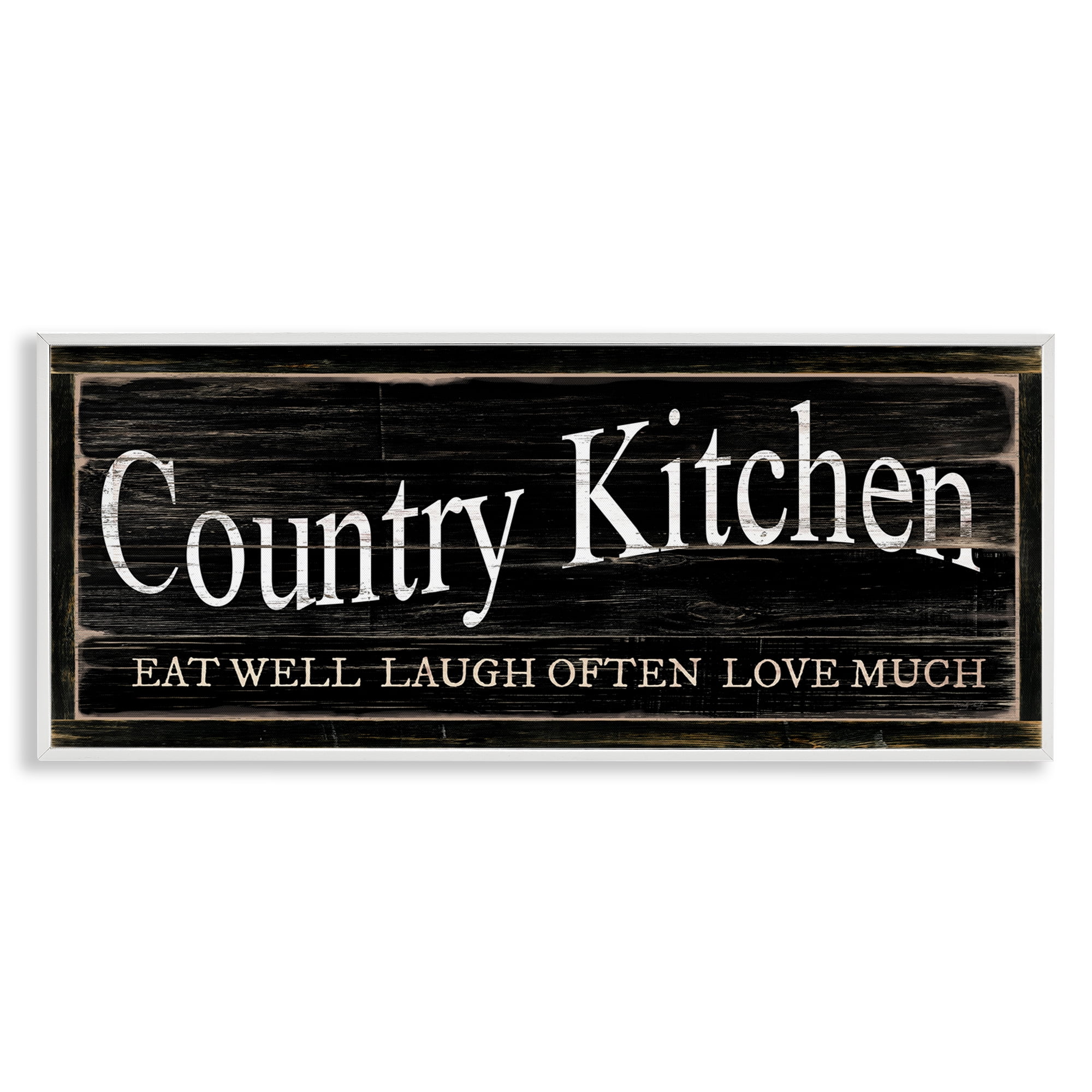 Stupell Industries Rustic Country Kitchen Typography Painting White Framed Art Print Wall Art, 30 x 13