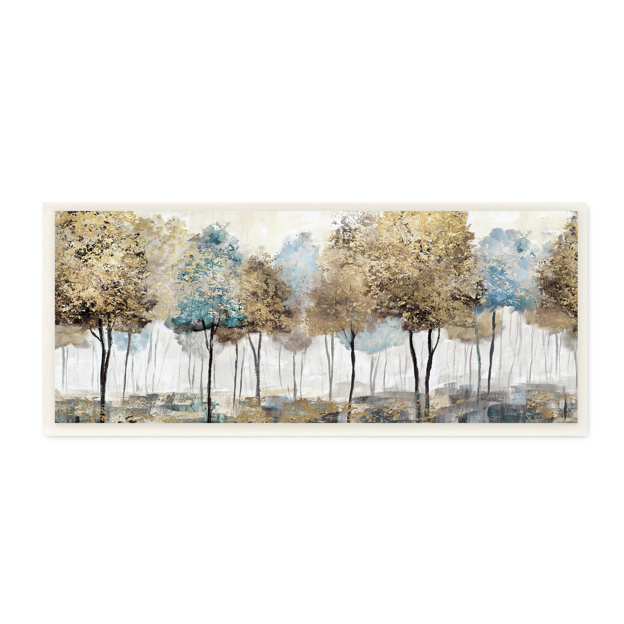 Stupell Industries Rustic Country Orchard Landscape Abstract Tall Trees Landscape Painting Unframed Art Print Wall Art, 7 x 17