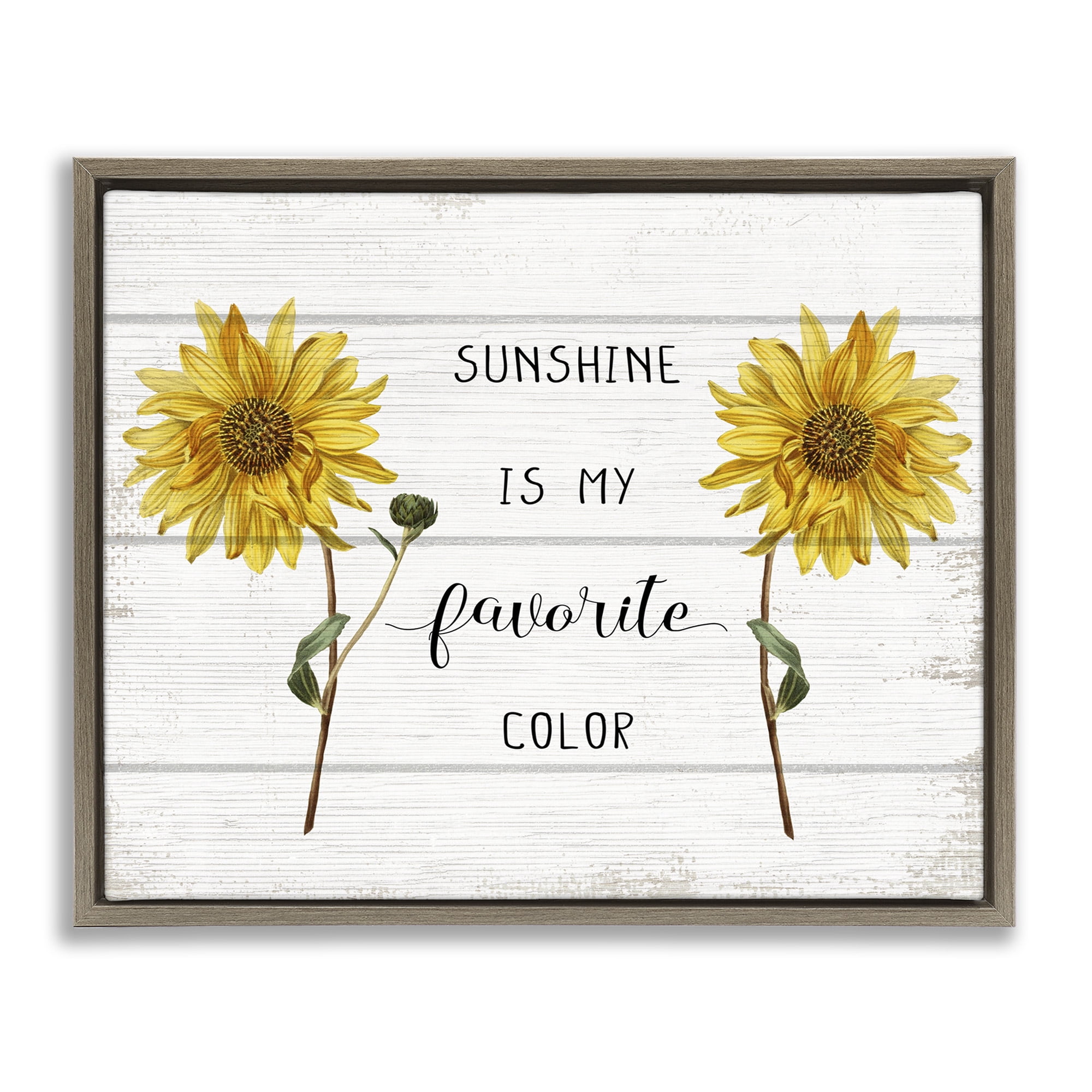 Stupell Industries Rustic Country Sunshine Phrase Typography Painting Brown Floater Framed Canvas Art Print Wall Art, 21 x 17
