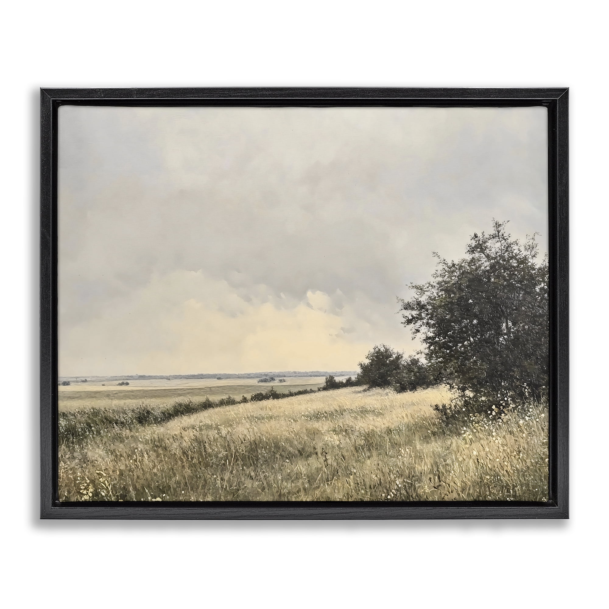 Stupell Industries Rustic Countryside Hill Landscape Black Framed Floater Canvas Wall Art, design by Franklyn Gregory