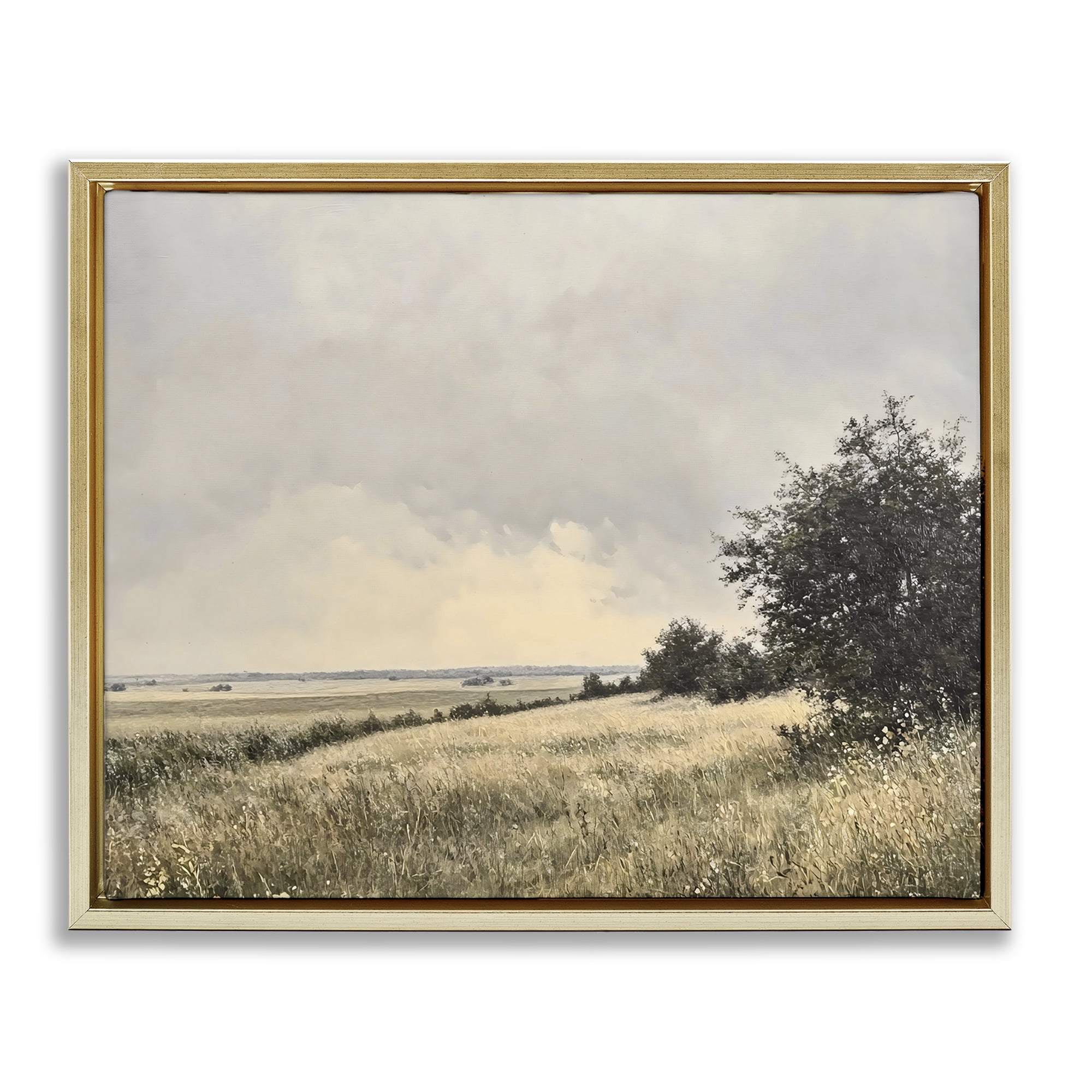 Stupell Industries Rustic Countryside Hill Landscape Gold Framed Floater Canvas Wall Art, design by Franklyn Gregory