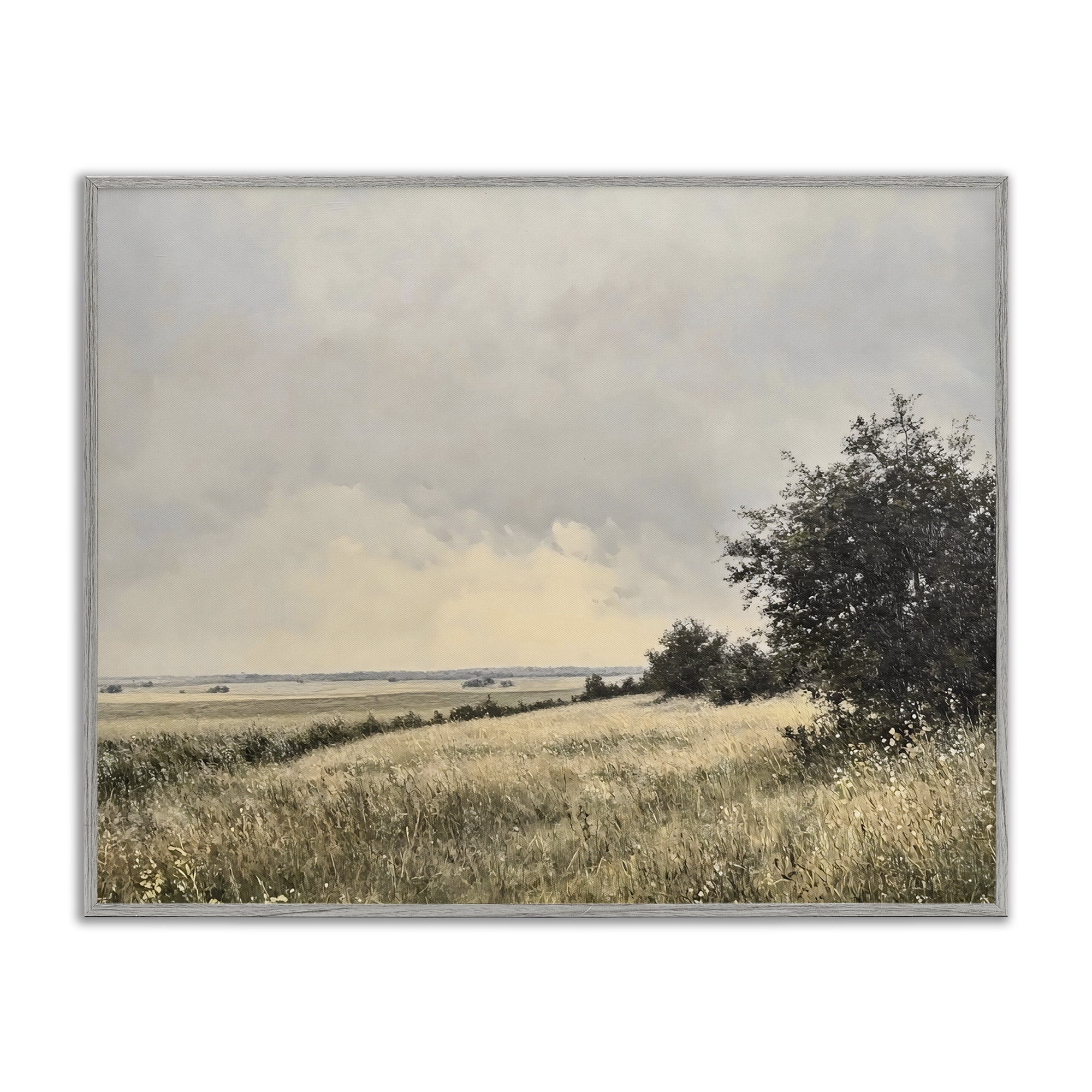 Stupell Industries Rustic Countryside Hill Landscape Gray Framed Giclee Art, design by Franklyn Gregory
