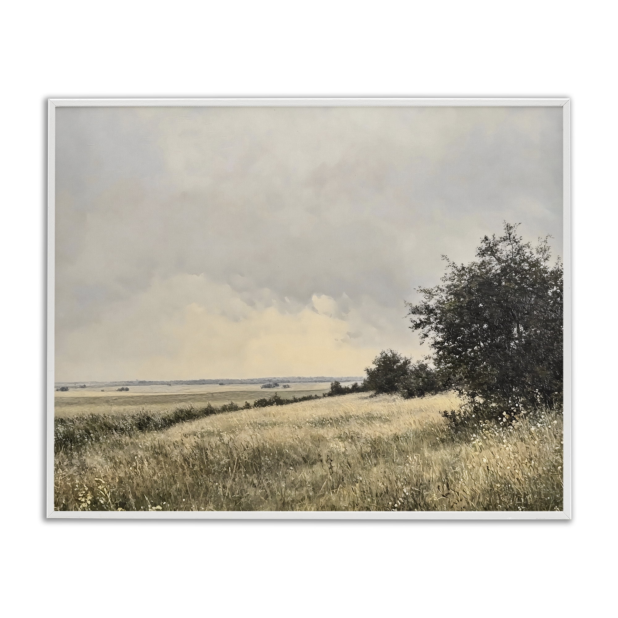 Stupell Industries Rustic Countryside Hill Landscape White Framed Giclee Art, design by Franklyn Gregory