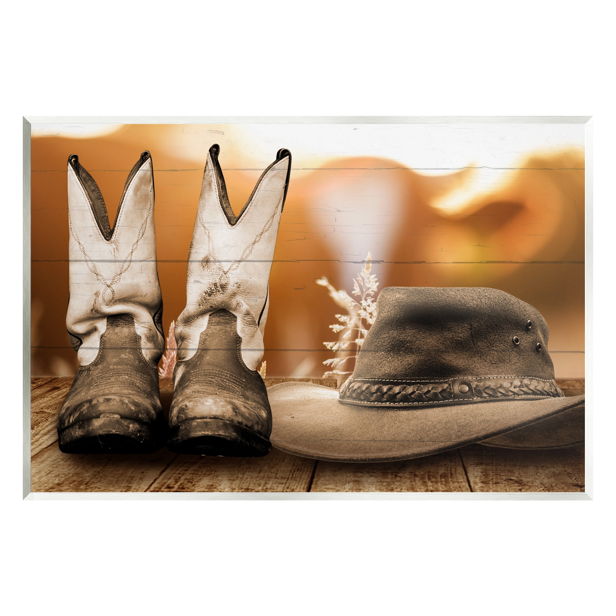 Stupell Industries Rustic Cowboy Boots Beauty & Fashion Painting Unframed Art Print Wall Art, 15 x 10