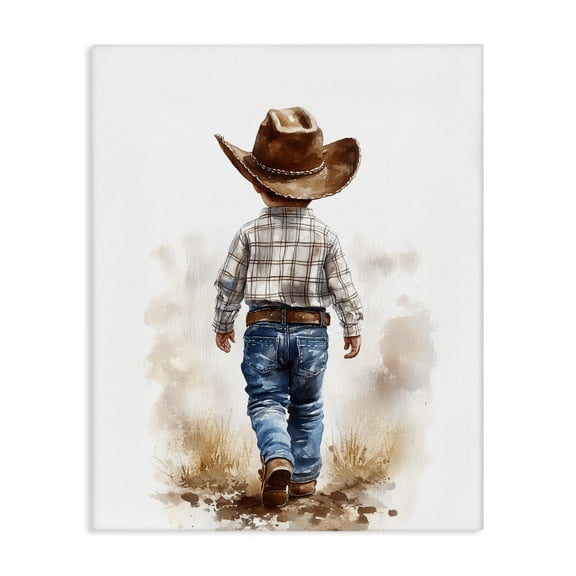 Stupell Industries Rustic Cowboy Child Canvas Wall Art, design by Christine Simpson Art