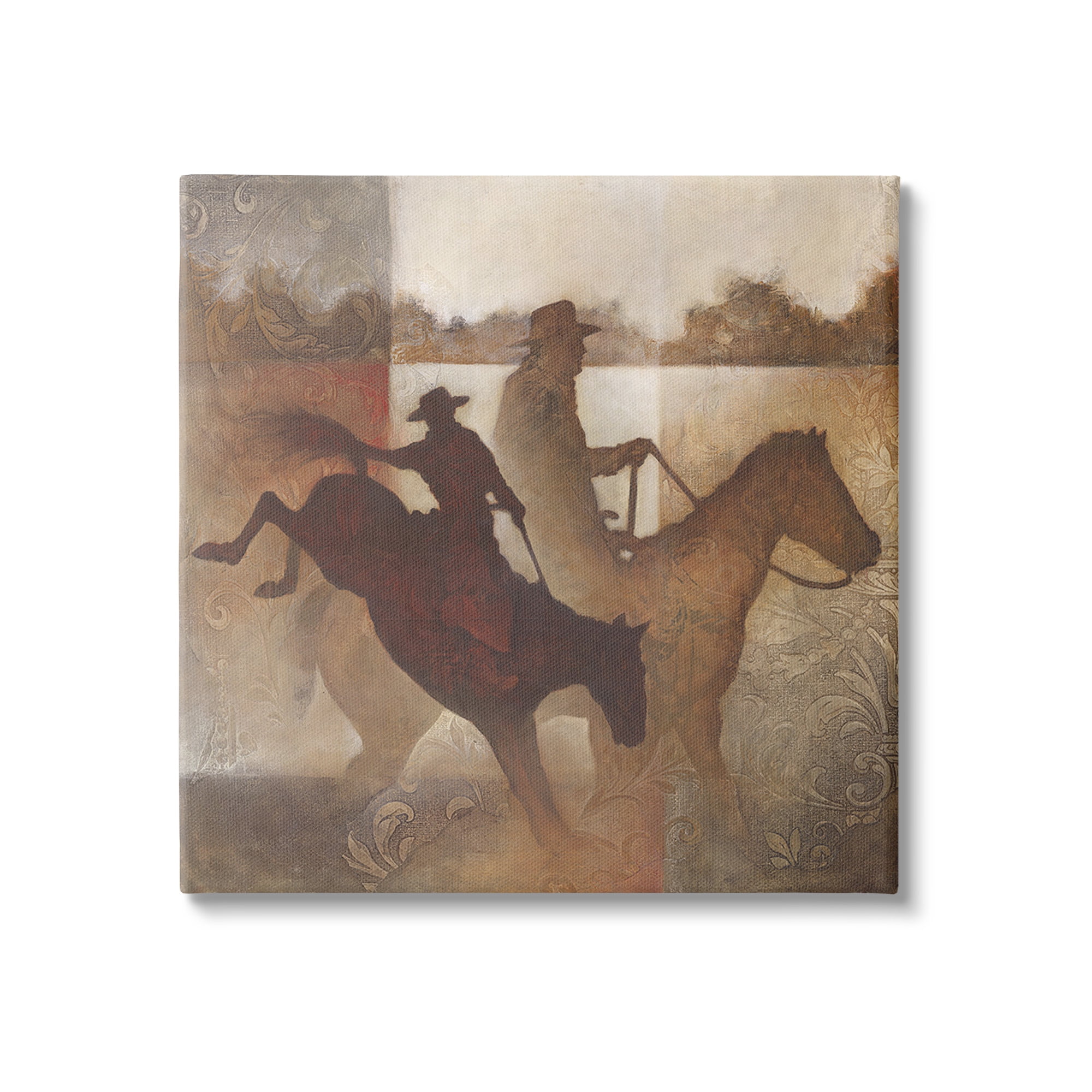 Stupell Industries Rustic Cowboy Silhouettes Animals & Insects Painting Gallery Wrapped Canvas Art Print Wall Art, 36 x 36