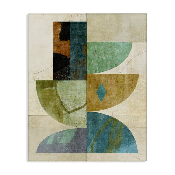 Stupell Industries Rustic Curved Arc Shapes Canvas Wall Art design by Suzanne Nicoll, 30 x 24