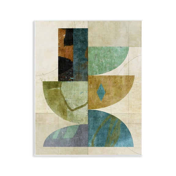 Stupell Industries Rustic Curved Arc Shapes Wall Plaque Art design by Suzanne Nicoll, 14 x 11