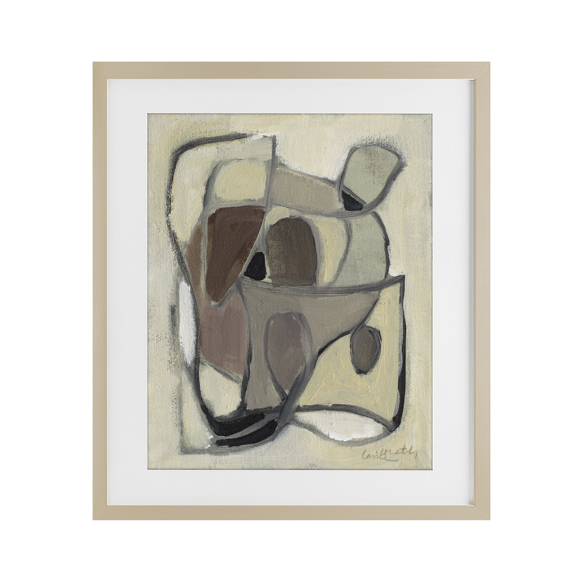 Stupell Industries Rustic Curved Shapes Abstract Birch Framed Print Under Glass, design by Lanie Loreth