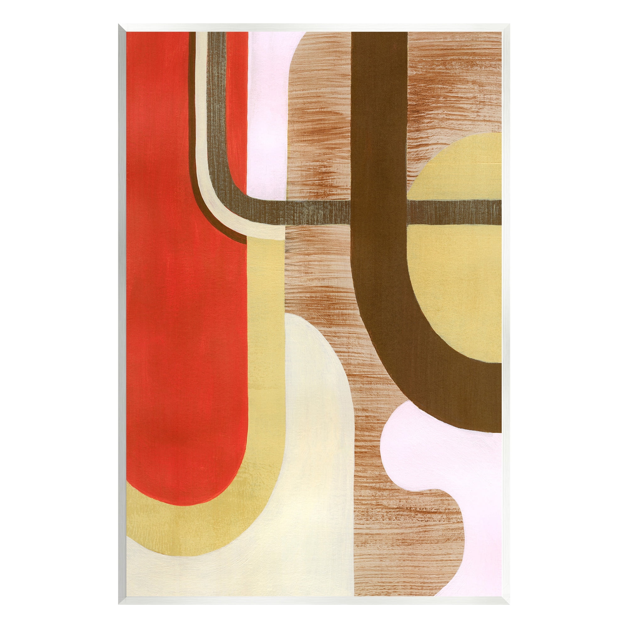 Stupell Industries Rustic Curved Shapes Abstract Painting Unframed Art Print Wall Art, 13 x 19