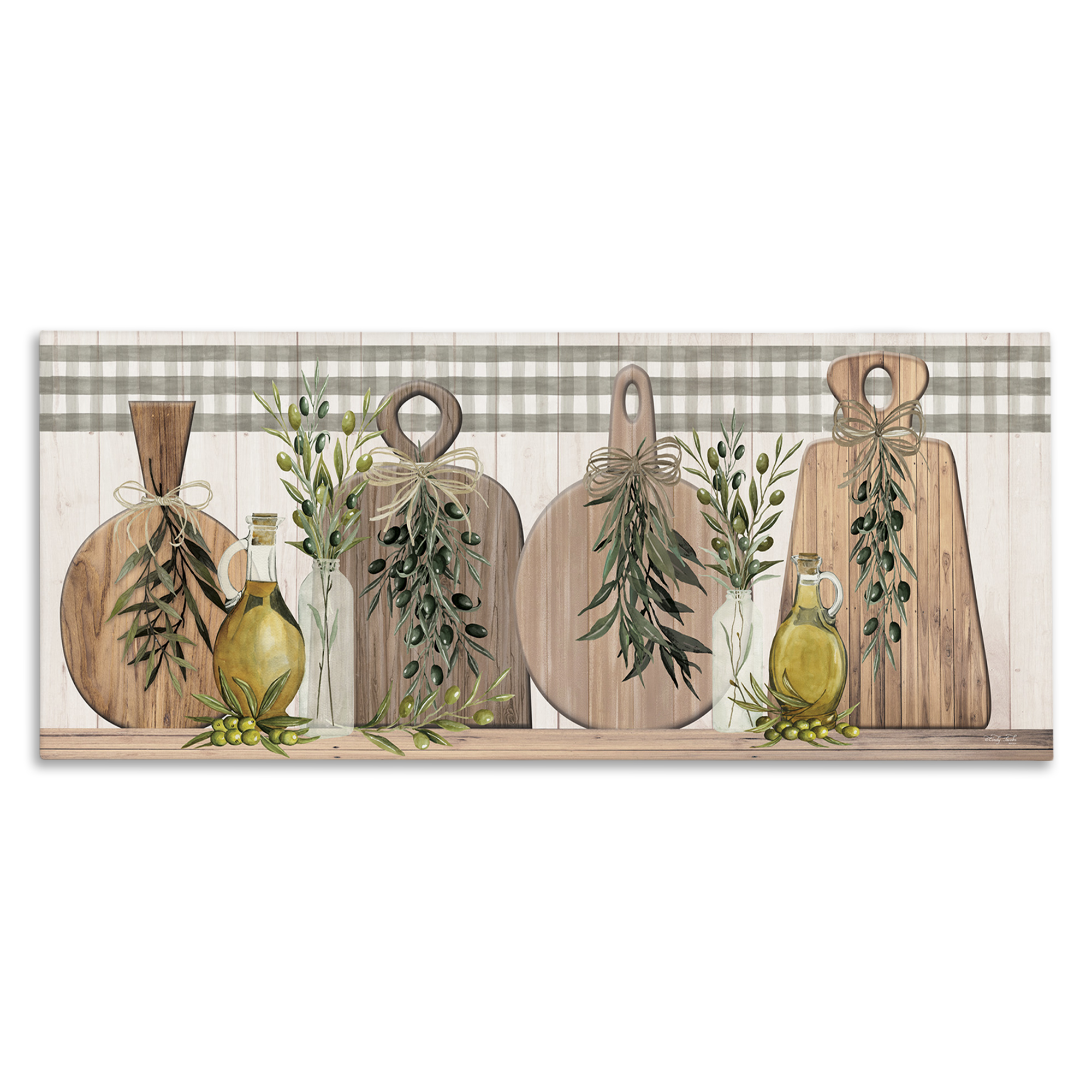 Stupell Industries Rustic Cutting Boards Food & Beverage Painting Gallery Wrapped Canvas Art Print Wall Art, 24 x 10