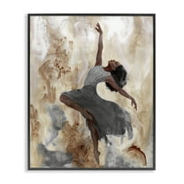Stupell Industries Rustic Dancing Woman Novelty Painting Black Framed Art Print Wall Art, 11 x 14