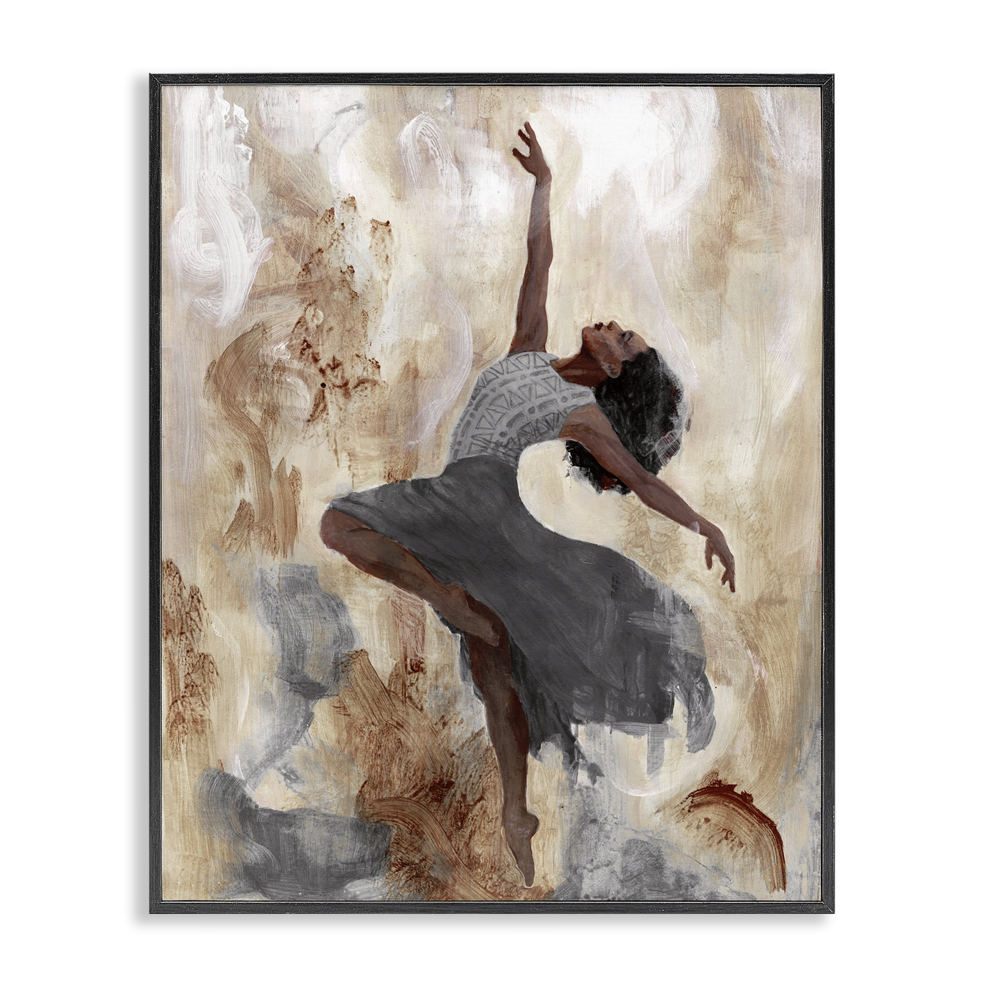 Stupell Industries Rustic Dancing Woman Novelty Painting Black Framed Art Print Wall Art, 16 x 20