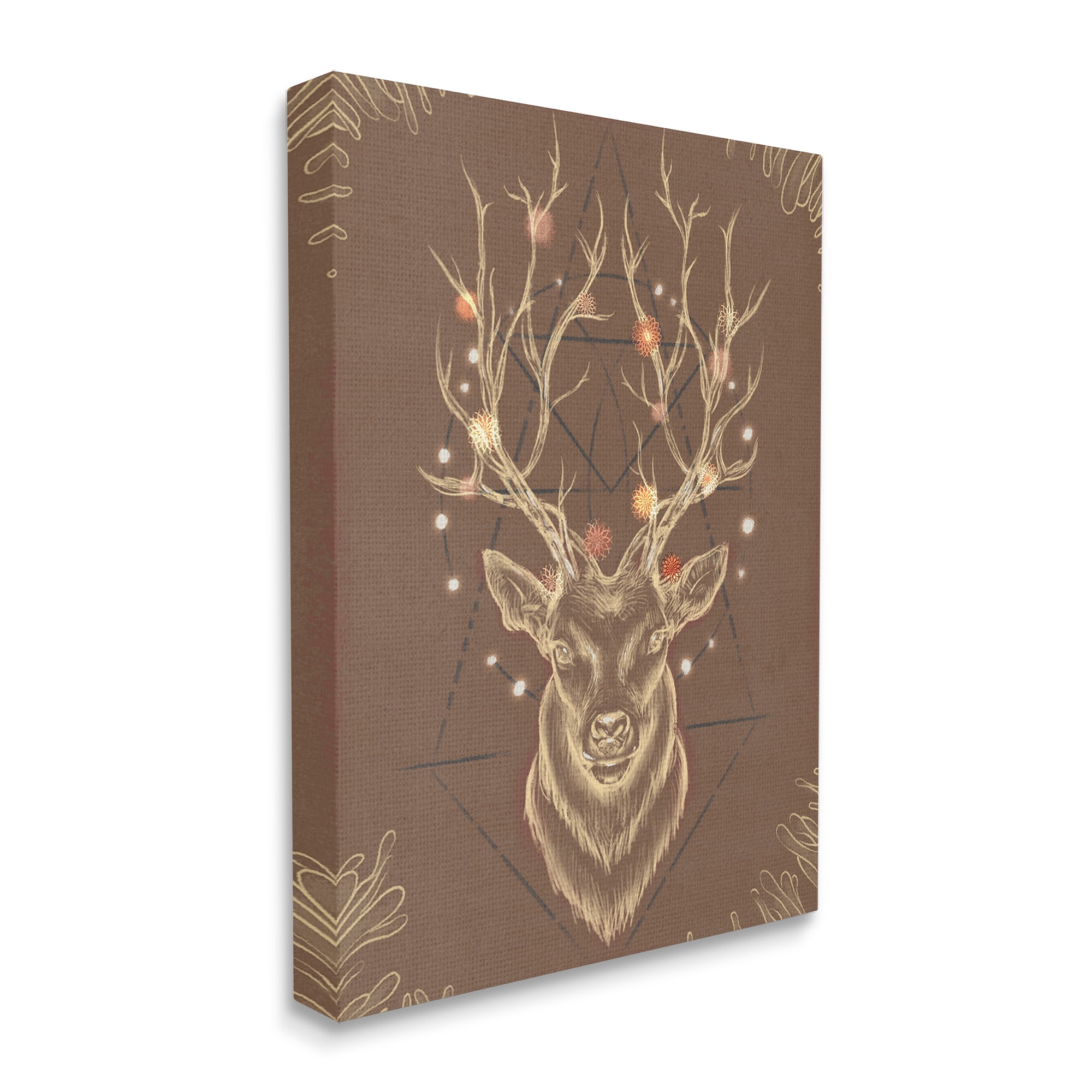 Stupell Industries Rustic Deer Antlers Abstract Geometric Sketch Canvas Wall Art by Ziwei Li