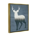 thumbnail image 1 of Stupell Industries Rustic Deer Silhouette Cabin Style Grain Pattern Graphic Art Metallic Gold Floating Framed Canvas Print Wall Art, Design by Lettered and Lined, 1 of 5