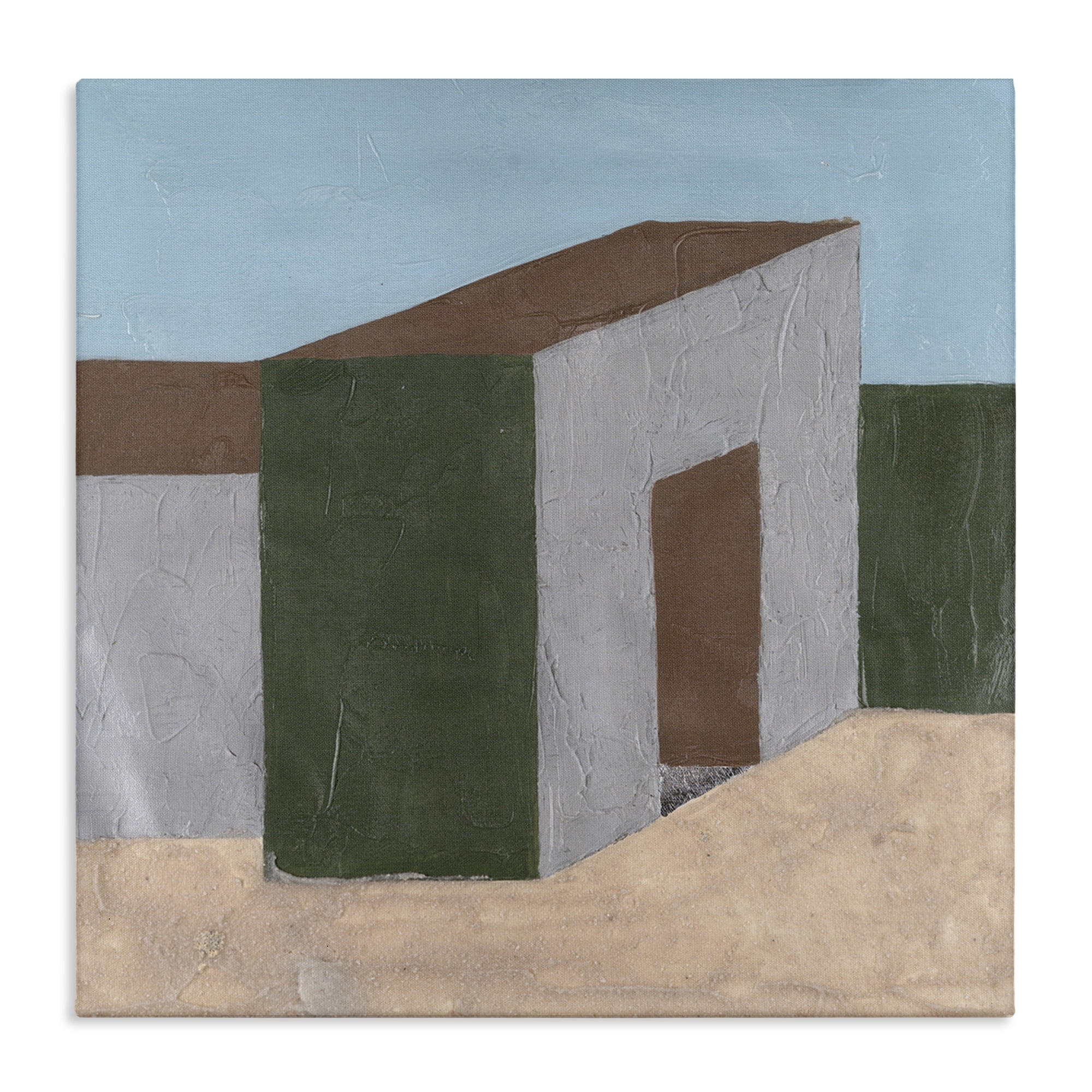 Stupell Industries Rustic Desert Building Buildings & Architecture Painting Wrapped Canvas Art Print Wall Art, 24 x 24