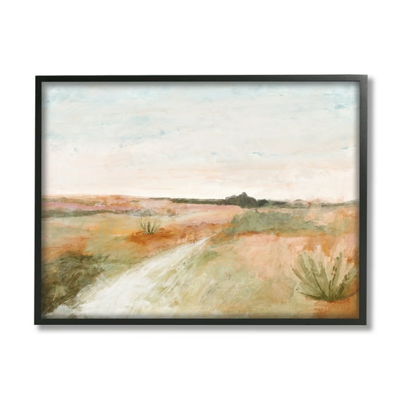 Stupell Industries Rustic Desert Landscape Nature Painting Black Framed Art Print Wall Art, 20 x 16
