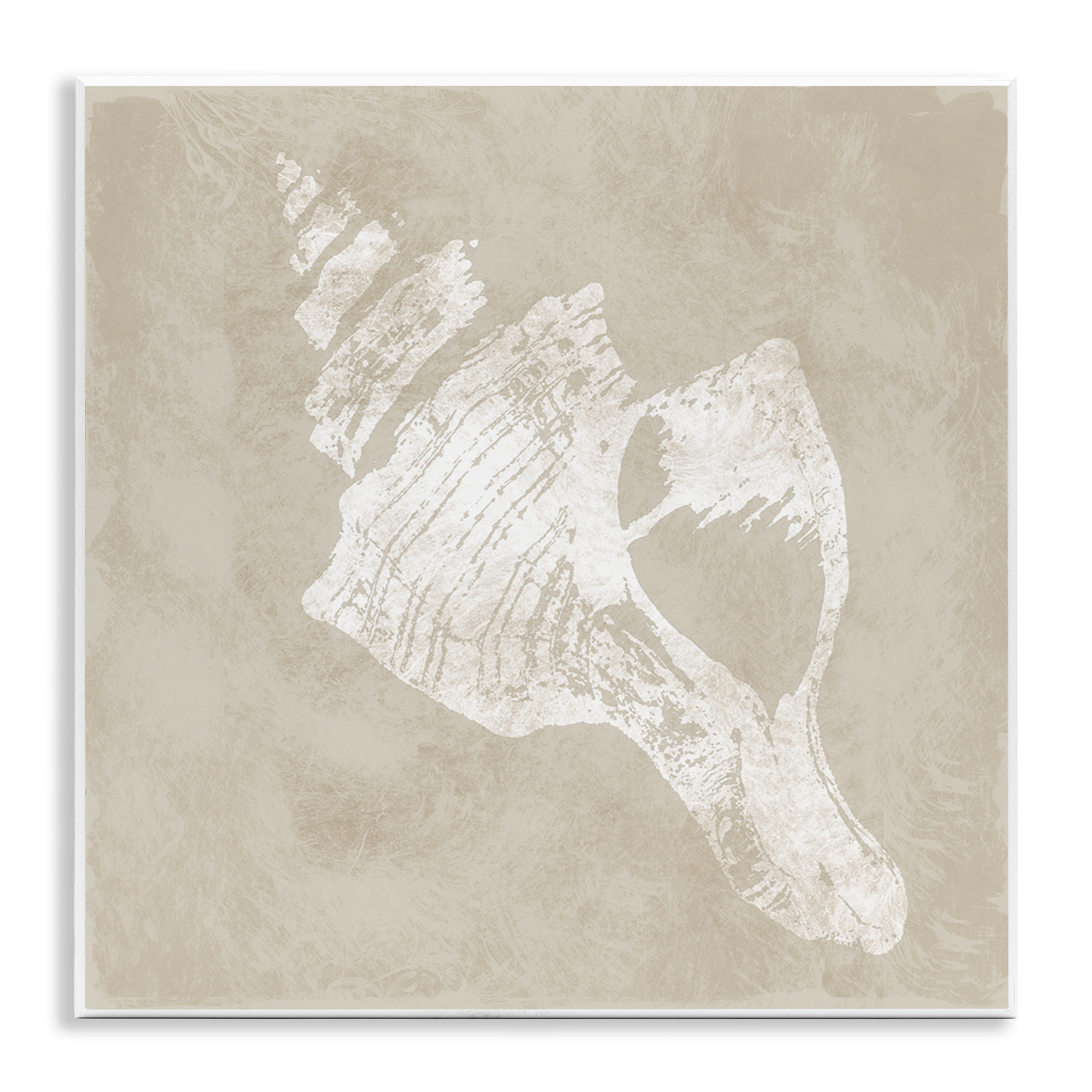 Stupell Industries Rustic Distressed Conch Nautical & Beach Painting Unframed Art Print Wall Art, 12 x 12