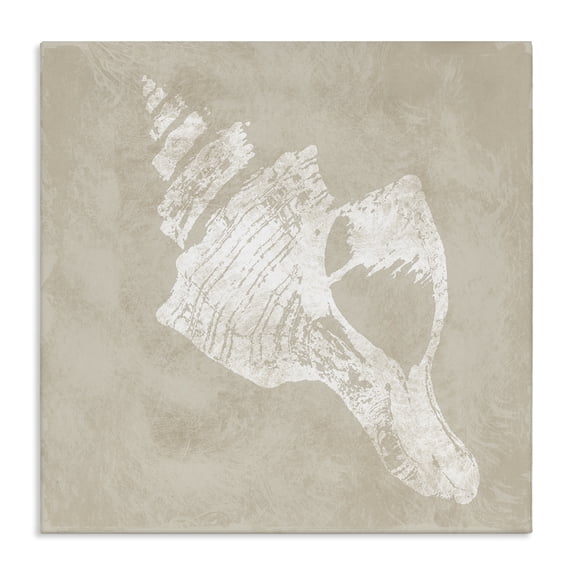 Stupell Industries Rustic Distressed Conch Nautical & Beach Painting Wrapped Canvas Art Print Wall Art, 30 x 30