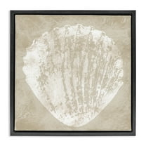 Stupell Industries Rustic Distressed Seashell Nautical & Beach Painting Black Floater Framed Canvas Art Print Wall Art, 18 x 18