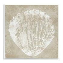 Stupell Industries Rustic Distressed Seashell Nautical & Beach Painting Unframed Art Print Wall Art, 12 x 12