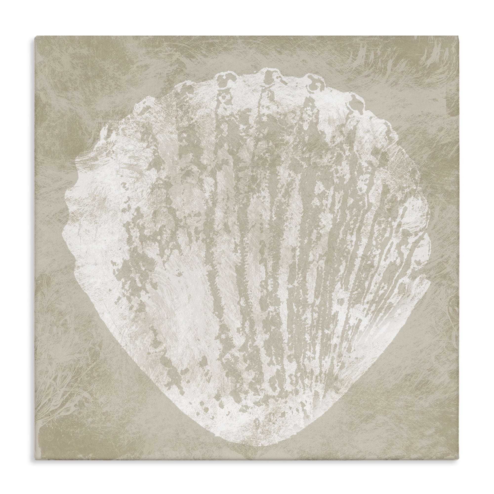 Stupell Industries Rustic Distressed Seashell Nautical & Beach Painting Wrapped Canvas Art Print Wall Art, 30 x 30
