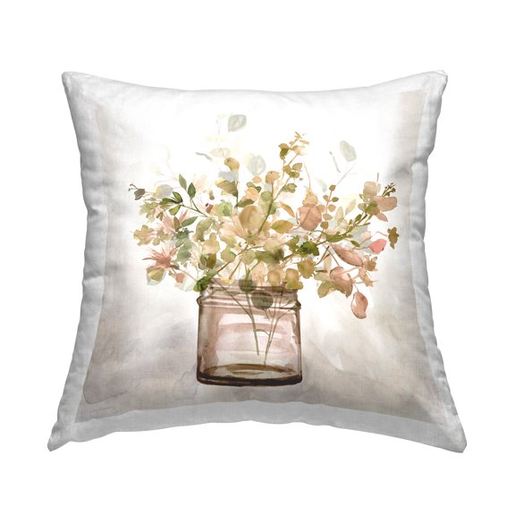 Stupell Industries Rustic Earthy Bouquet Decorative Printed Throw Pillow Design by Carol Robinson.