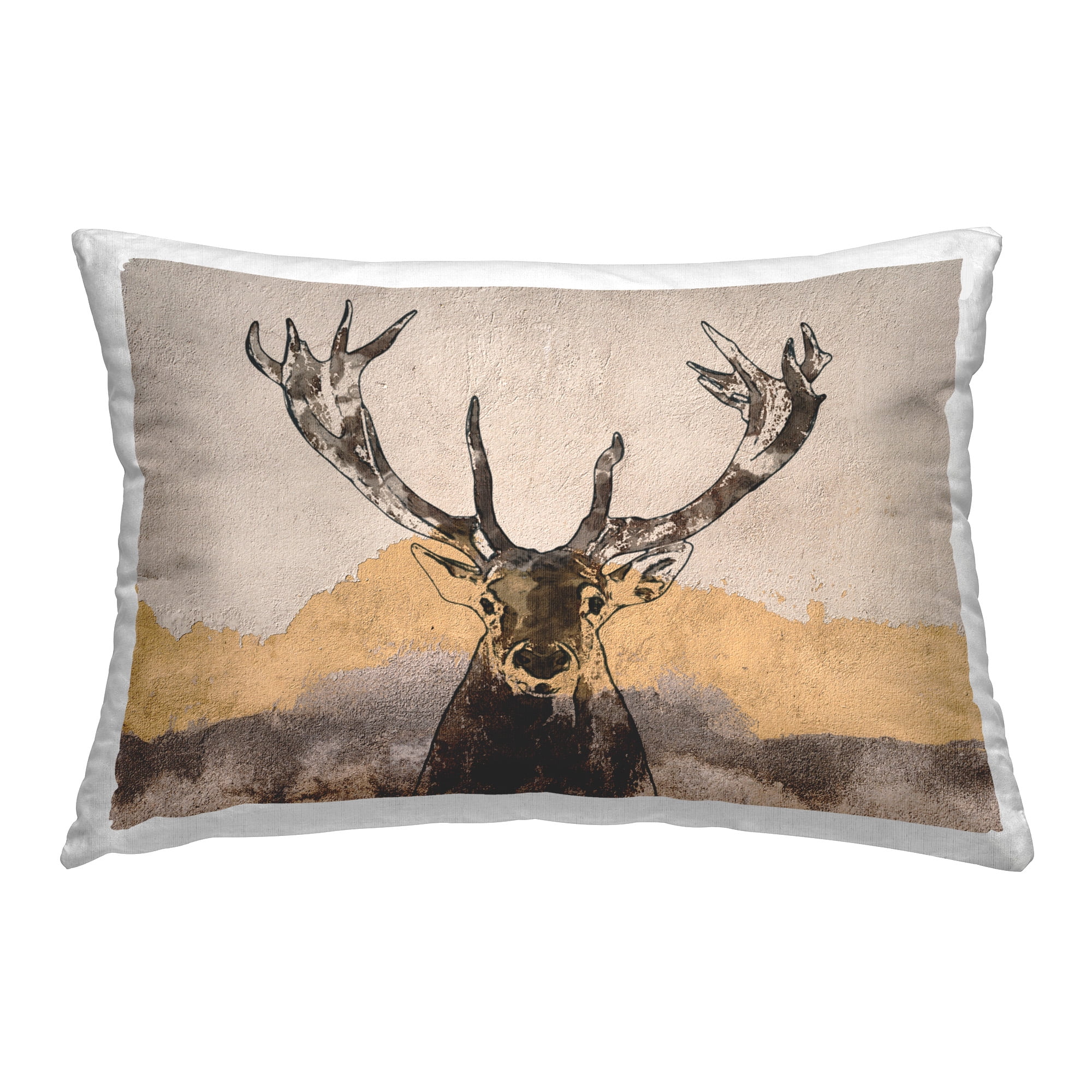 Stupell Industries Rustic Elk Abstraction Decorative Printed Throw Pillow Design by Irena Orlov