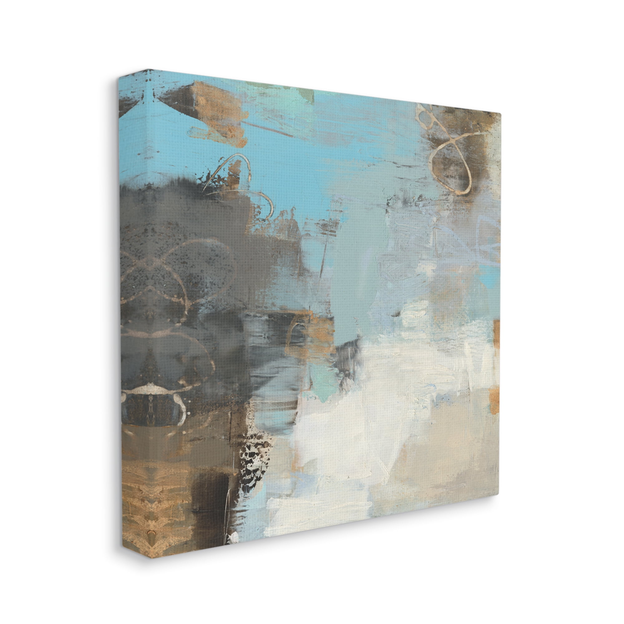 Stupell Industries Rustic Expressive Abstraction Brown Towards Blue Impression, 36 x 36, Design by Sue Jachimeiec