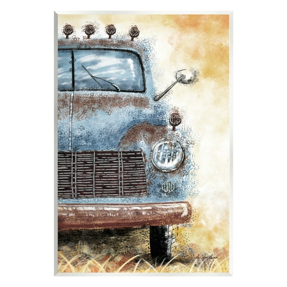 Stupell Industries Rustic Farmhouse Truck Transportation Painting Unframed Art Print Wall Art, 13 x 19