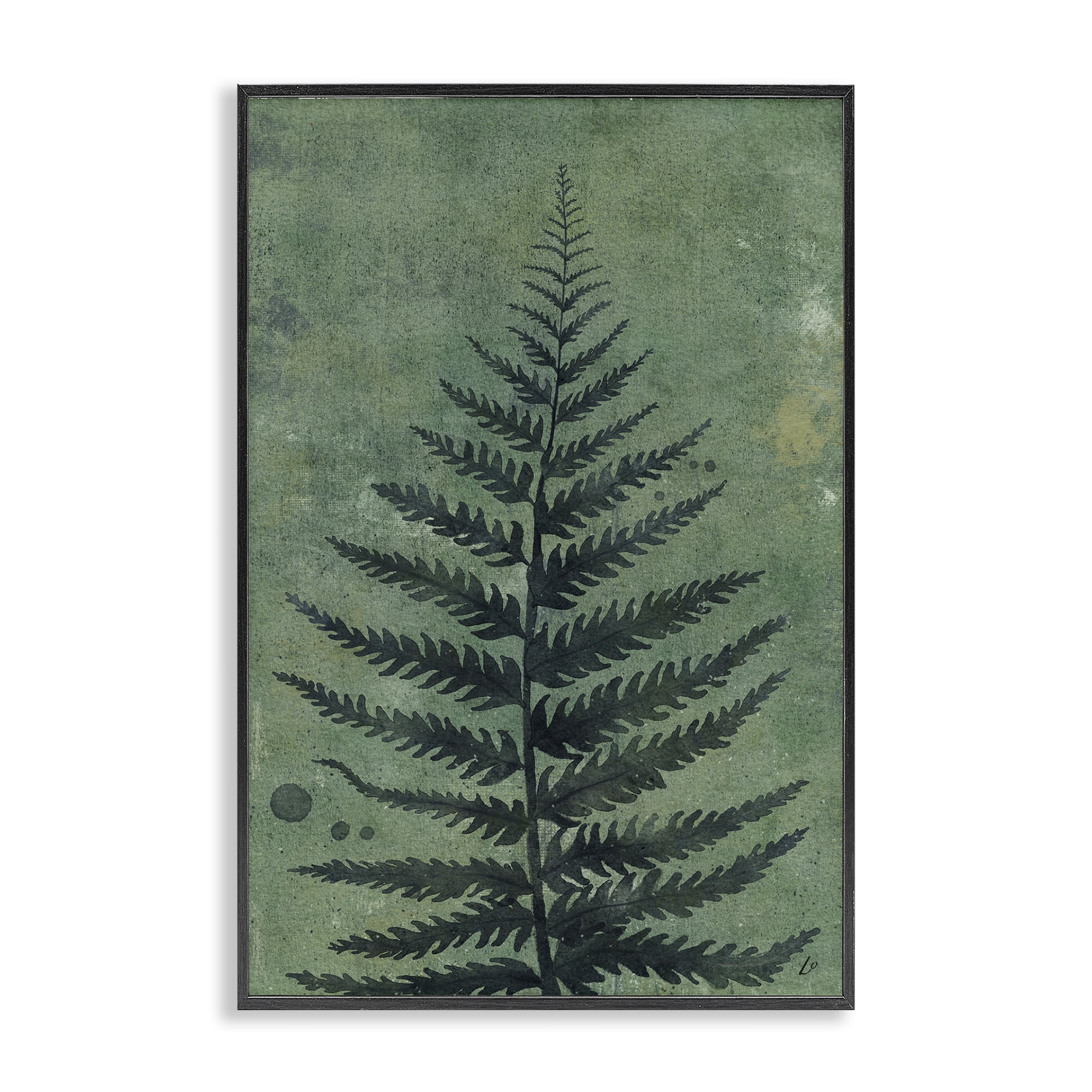 Stupell Industries Rustic Fern Impression Plants & Flowers Painting Black Framed Art Print Wall Art, 20 x 30