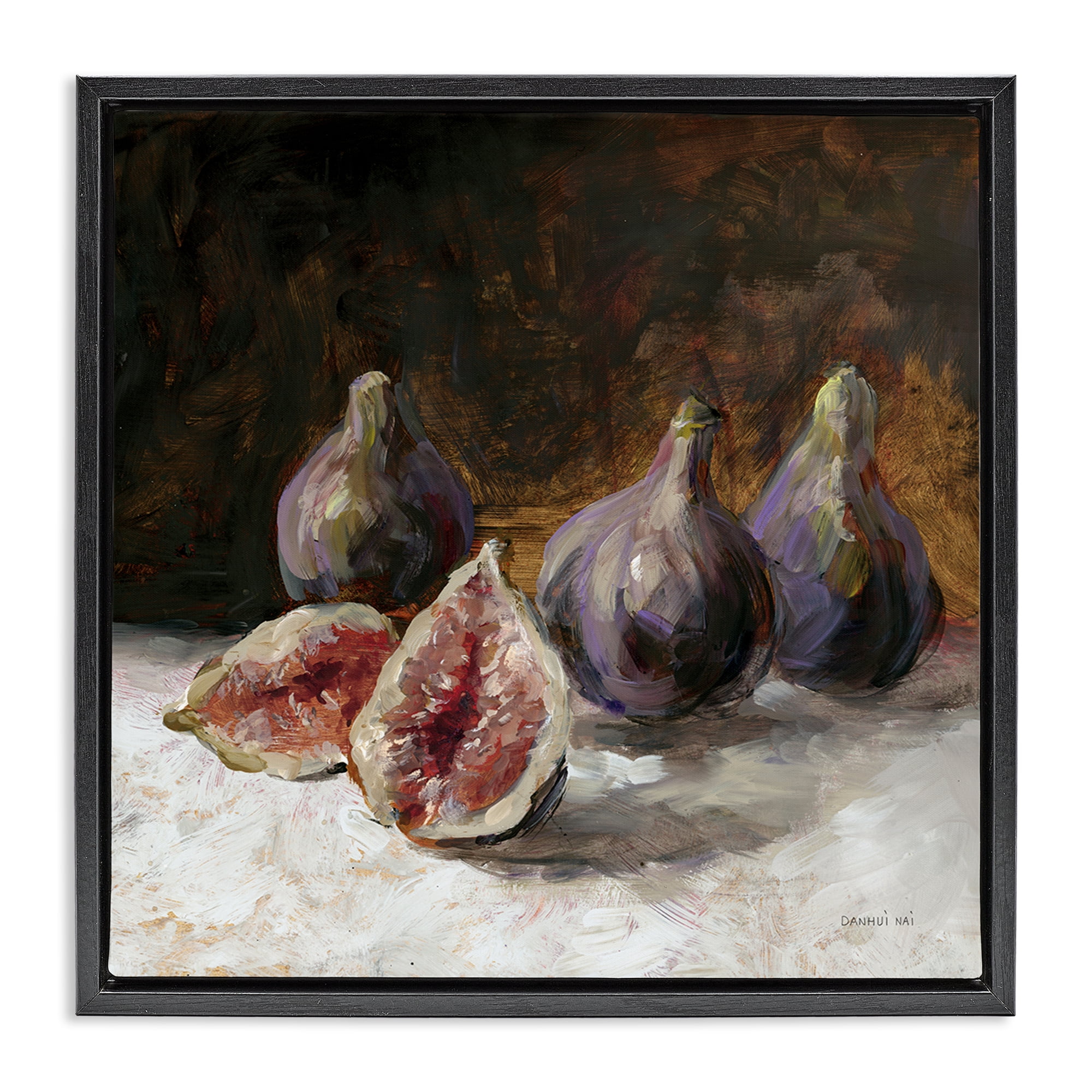 Stupell Industries Rustic Fig Still Life Black Framed Floater Canvas Wall Art, design by Danhui Nai