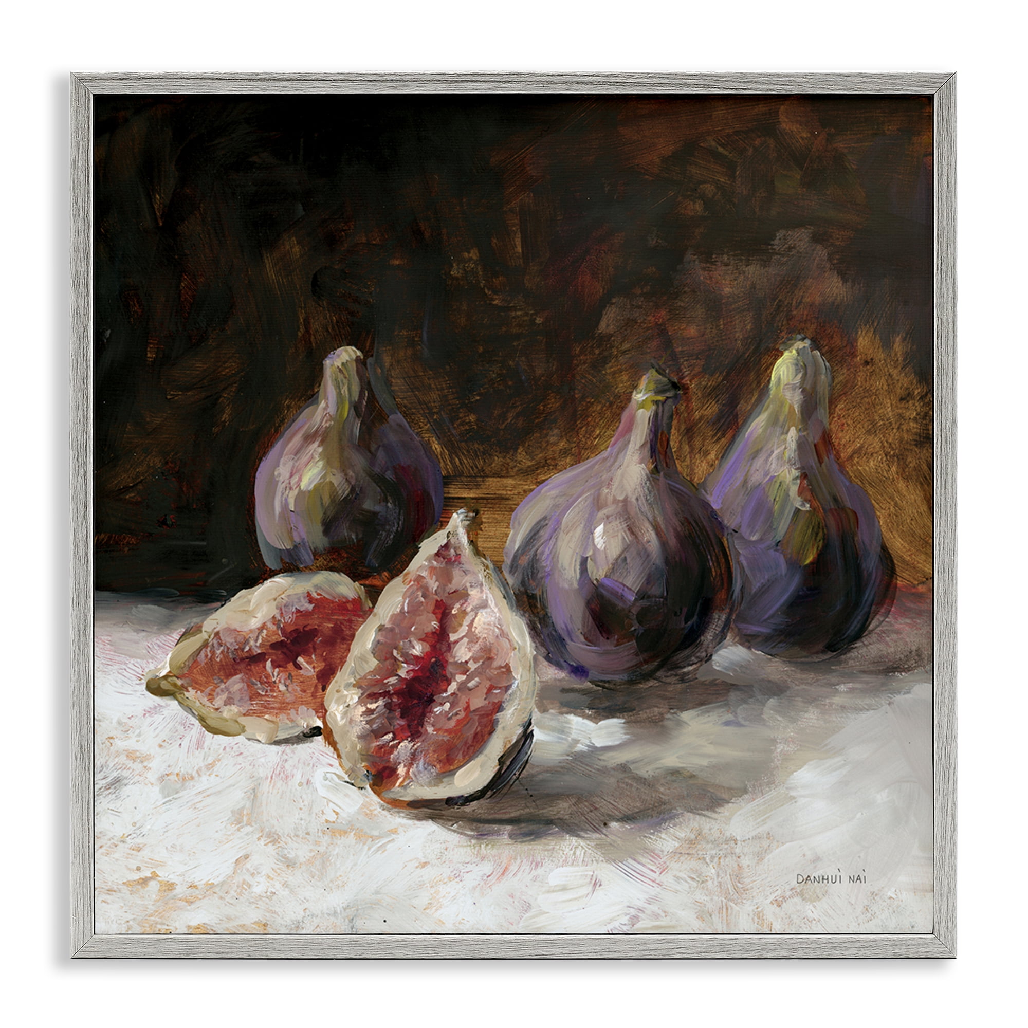 Stupell Industries Rustic Fig Still Life Gray Framed Giclee Art, design by Danhui Nai