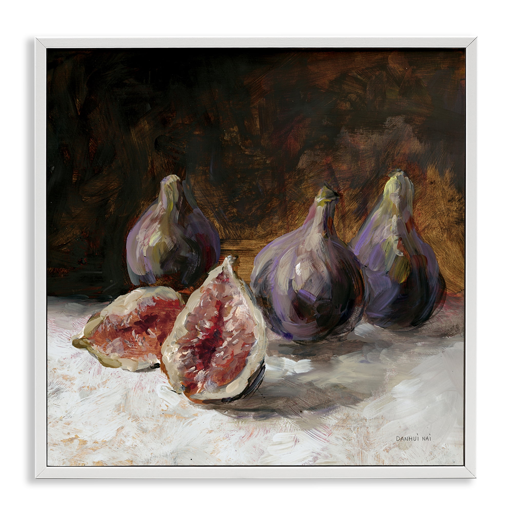 Stupell Industries Rustic Fig Still Life White Framed Giclee Art, design by Danhui Nai