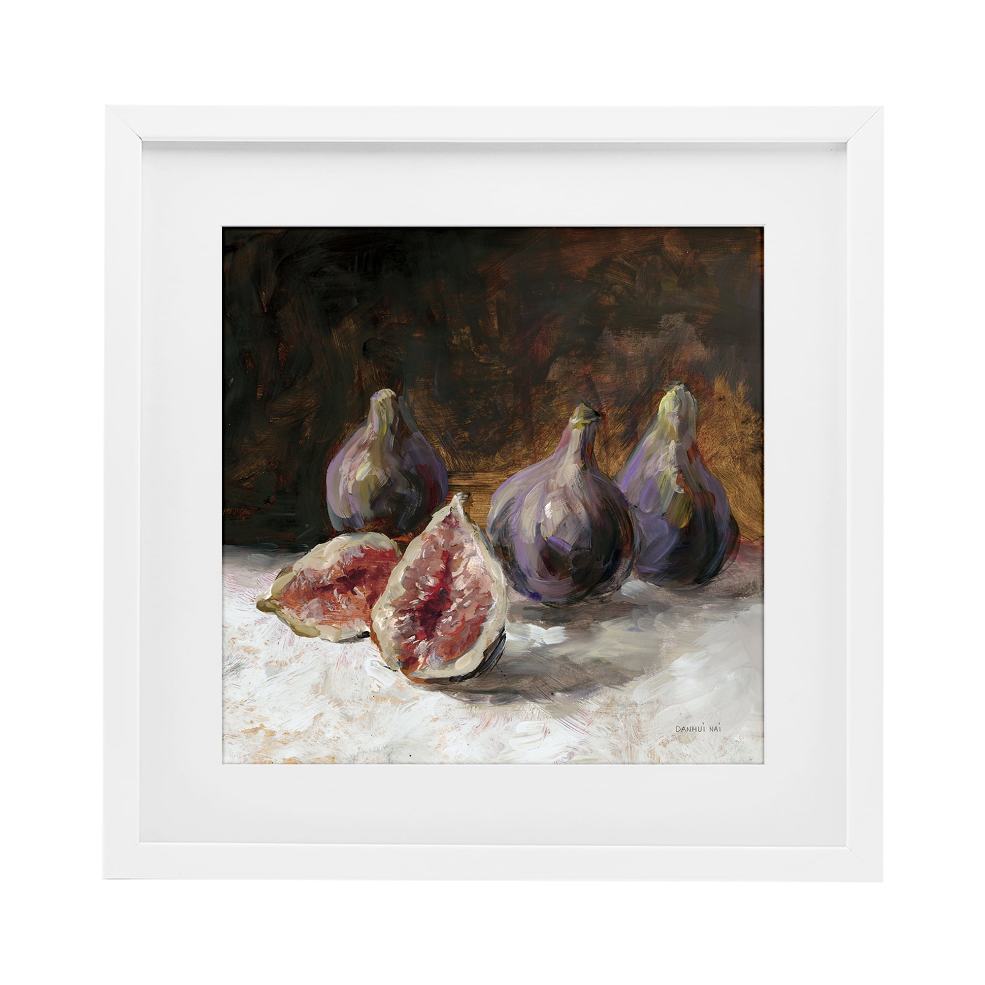 Stupell Industries Rustic Fig Still Life White Framed Print Under Glass, design by Danhui Nai