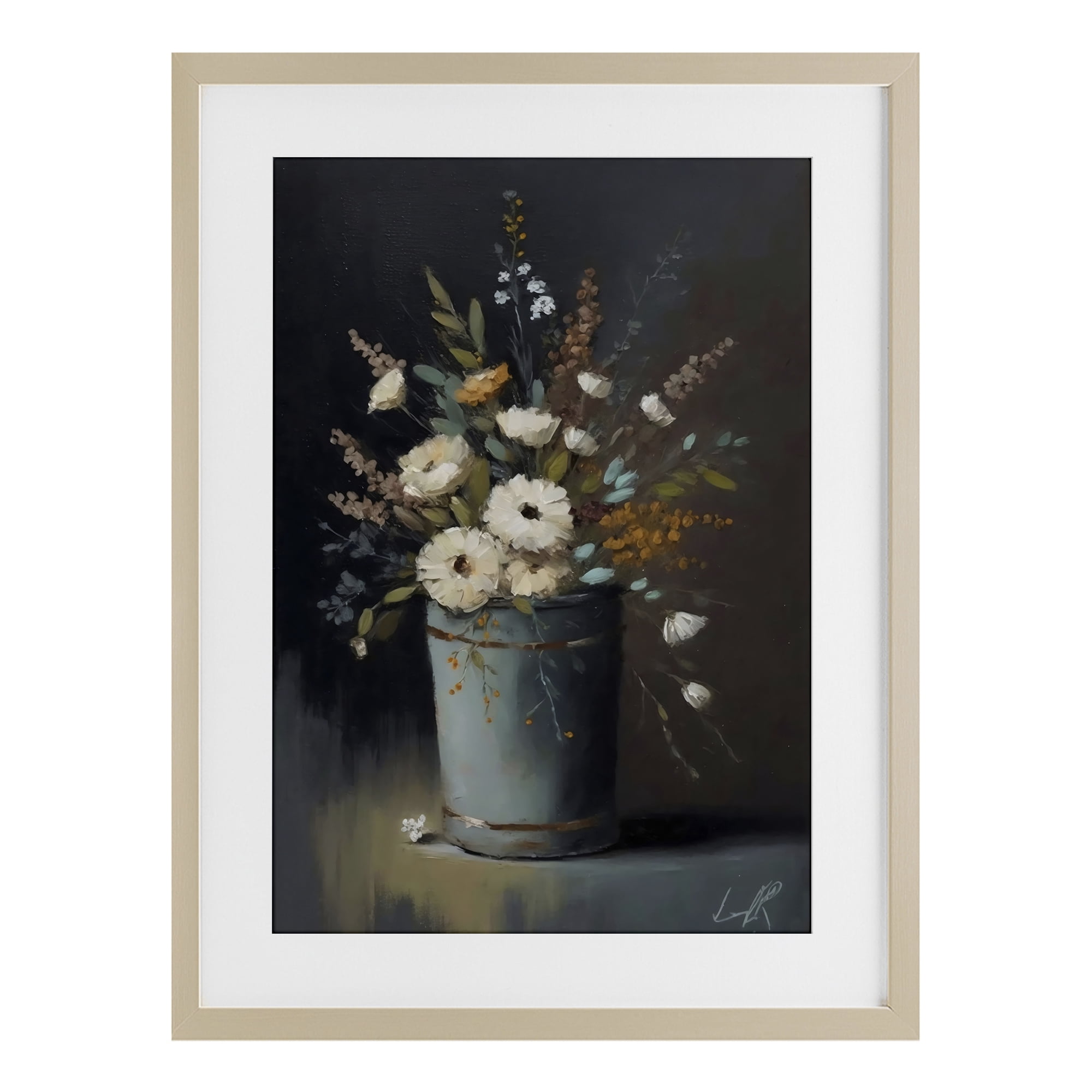 Stupell Industries Rustic Floral Bouquet Bucket Birch Framed Print Under Glass, design by Creative Studio