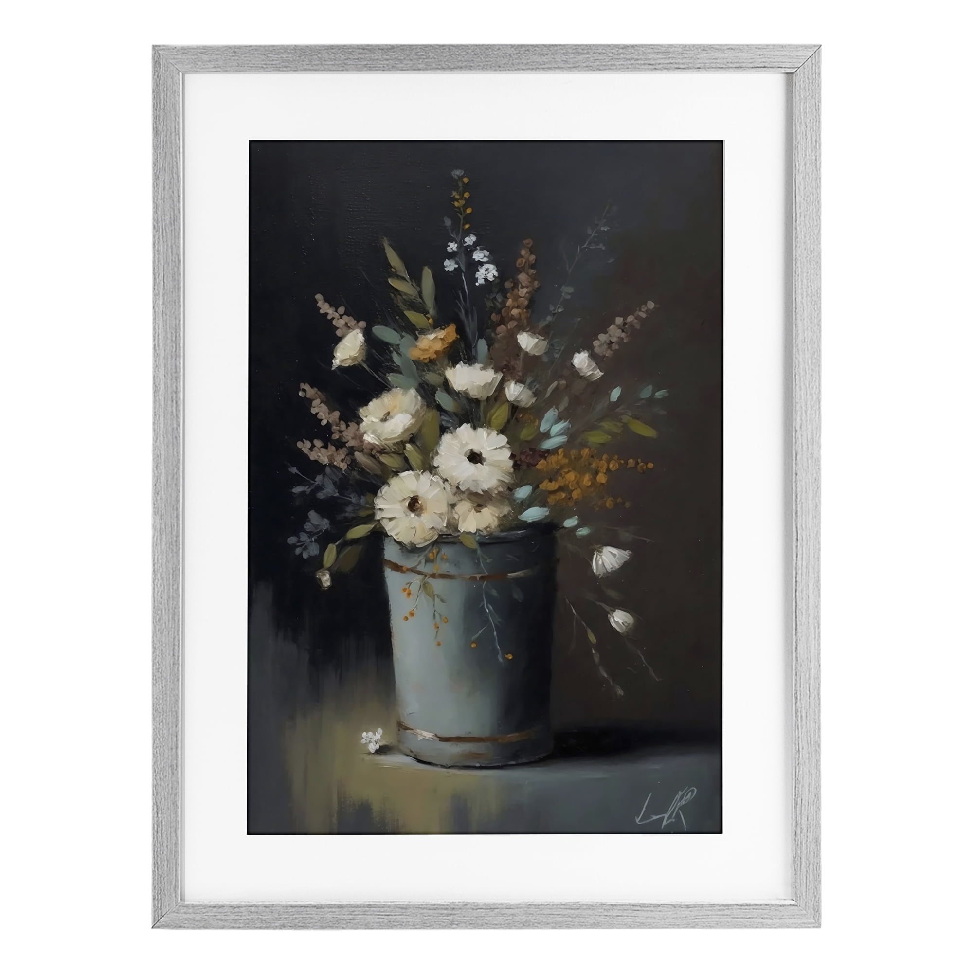 Stupell Industries Rustic Floral Bouquet Bucket Gray Framed Print Under Glass, design by Creative Studio