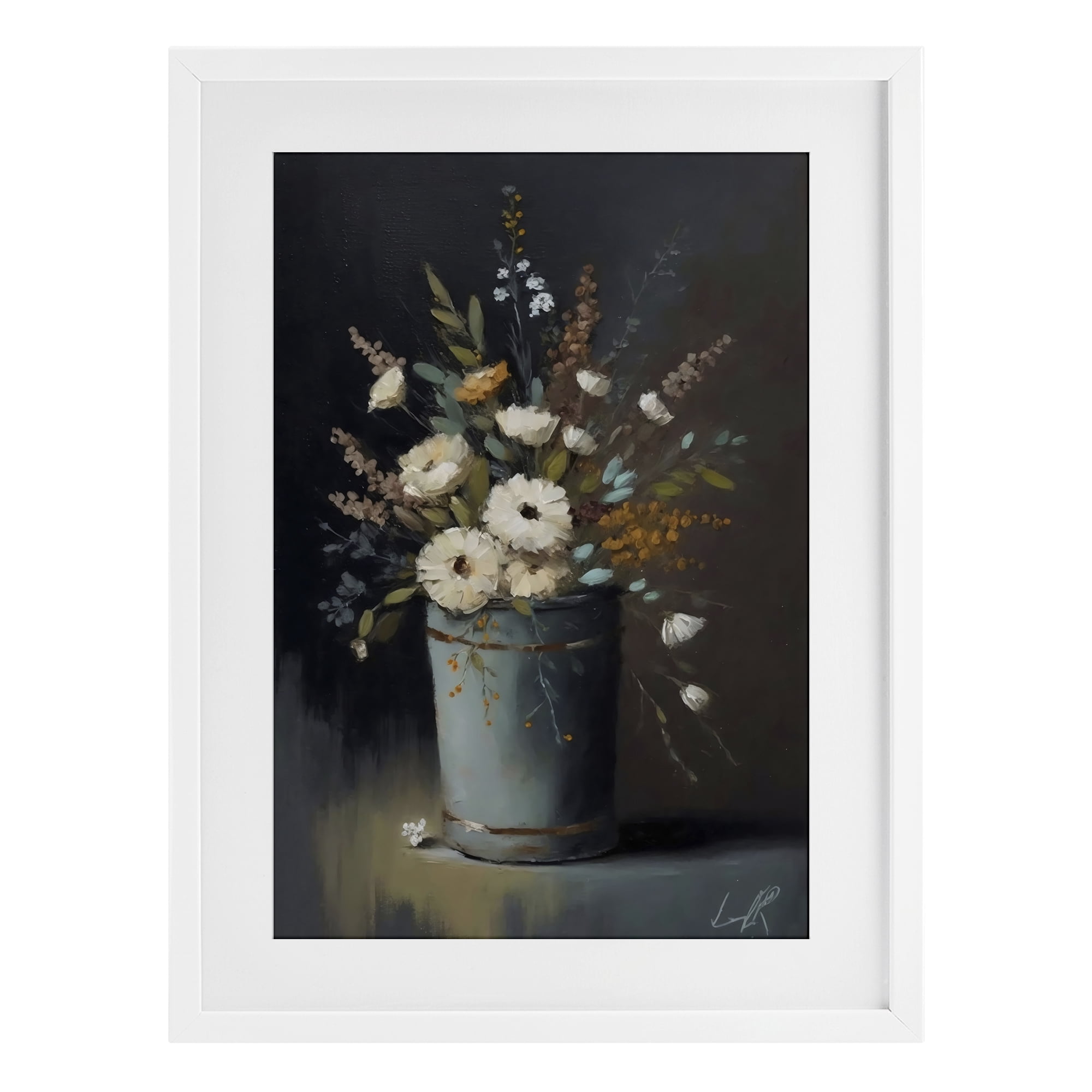 Stupell Industries Rustic Floral Bouquet Bucket White Framed Print Under Glass, design by Creative Studio
