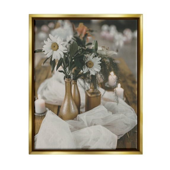 Stupell Industries Rustic Floral Still Life Botanical & Floral Photography Gold Floater Framed Art Print Wall Art, 25 x 31