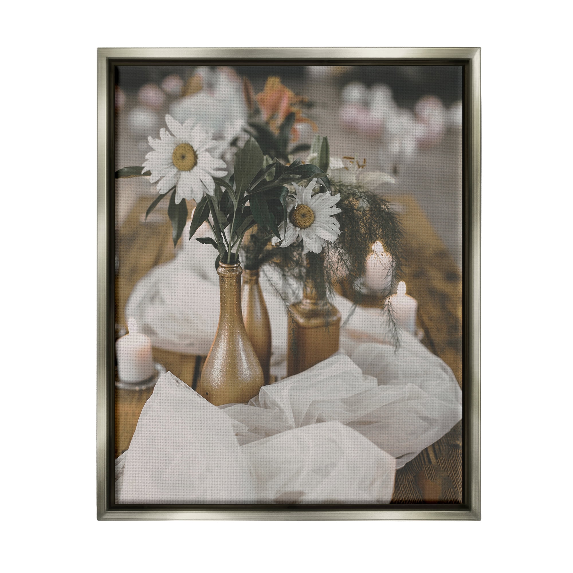 Stupell Industries Rustic Floral Still Life Botanical & Floral Photography Gray Floater Framed Art Print Wall Art, 25 x 31
