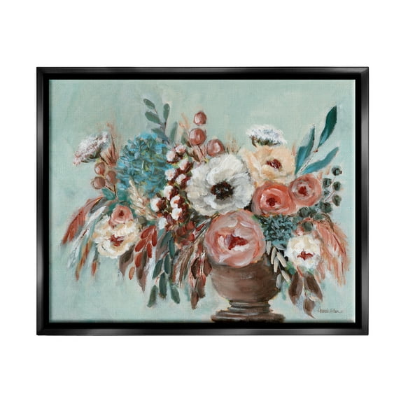 Stupell Industries Rustic Florals Painting Botanical & Floral Painting Black Floater Framed Art Print Wall Art, 21 x 17