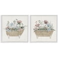 thumbnail image 1 of Stupell Industries Rustic Florals in Bathtubs Floral Painting White Framed Art Print Wall Art, 24 x 24, Set of 2, 1 of 6