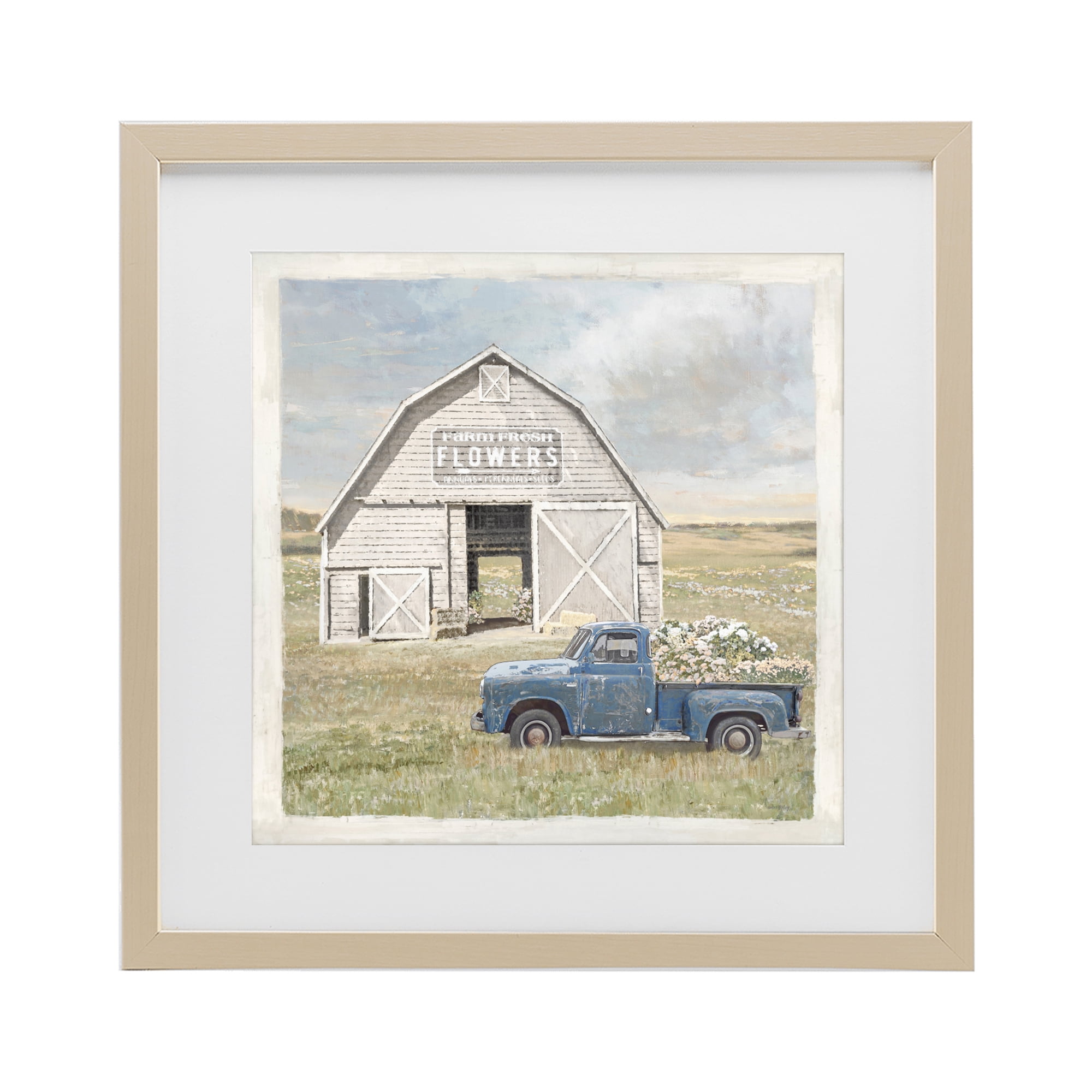 Stupell Industries Rustic Flower Barn Birch Framed Print Under Glass, design by Amber Sterling