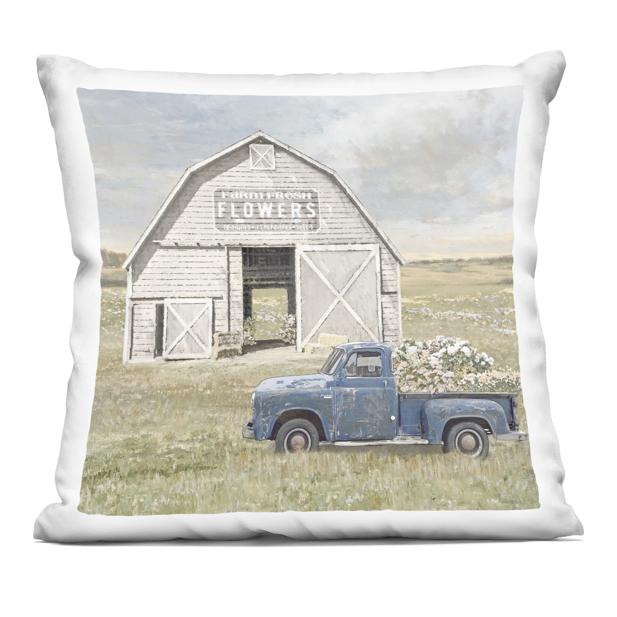 Stupell Industries Rustic Flower Barn Decorative Printed Throw Pillow, design by Amber Sterling
