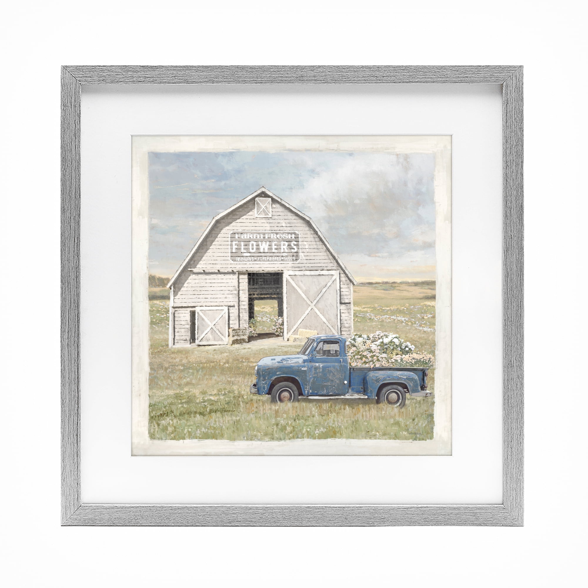 Stupell Industries Rustic Flower Barn Gray Framed Print Under Glass, design by Amber Sterling